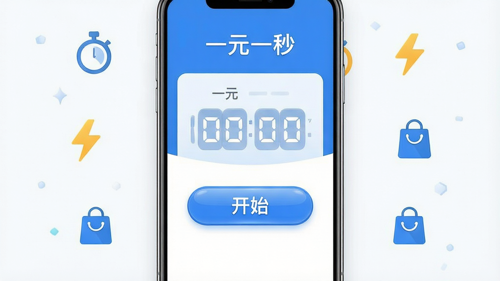 һ��չʾ��һԪһ�롱������������ֻ���Ļ��Ⱦͼ�����������Ǽ��ĵ���ʱ�������Ŀ�Ŀ�ʼ��ť����Χ������������硢�����������ͼ�꣬�������������ɫ�����־��жԳƣ������ˬ�ִ���ϸ���ϰ�ť������΢�߹��ʸУ����ʸɾ��������޶���Ԫ��