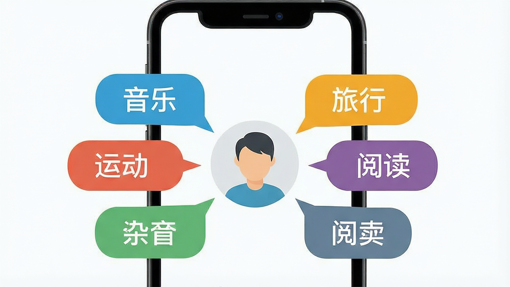 һ���ֻ���Ļ����ʾ�����ɫ��Ȥ��ǩ����Χ���û�ͷ�񣬱�ǩ��д�С����֡������С����˶������Ķ��������������ֳʷ���״��������±�ƽ�����ʸɾ����޶���Ԫ��