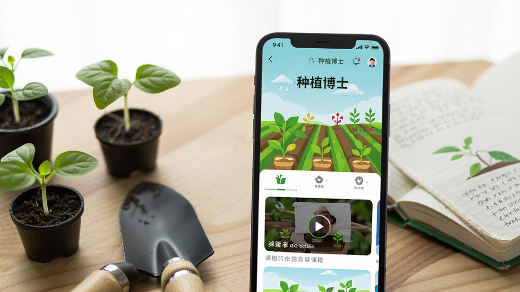 画面主体是一部竖屏智能手机,屏幕中显示