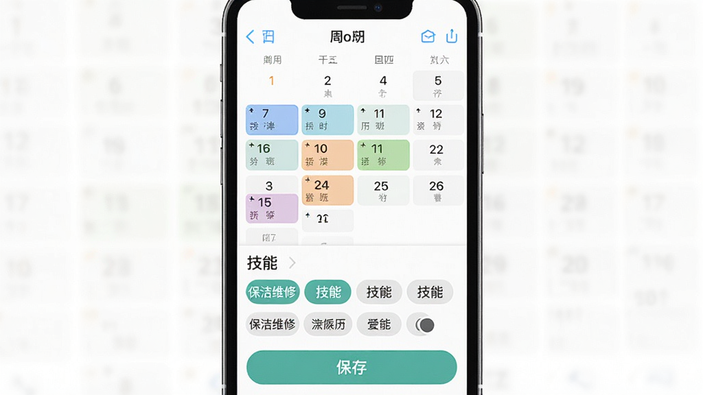 �ֻ��Ű������뼼�ܱ�ǩ���ý��棬����Ϊ�ֻ���Ļ�ϵ�������ͼ�뼼��ѡ���б�������Ϊ�Ϸ��������·���ѡ��ǩ���Ű���������Ϊ������������棬ϸ�ڰ����ɽӵ�ʱ��ɫ�顢����ά�޵ȼ��ܱ�ǩ�����水ť�����ʸ���ɾ��޶���Ԫ��