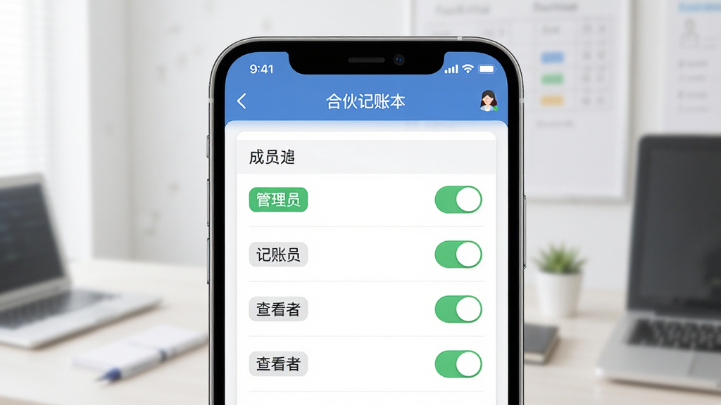 �ϻ���˱�Ȩ�����ɫ�������棬�ֻ���Ļ��ʾ��Ա�б���Ȩ�޿��ذ�ť����ɫ��ǩ�硰����Ա��������Ա�����鿴�ߡ������ֹ��������Ϊ�����ԼUI��ϸ�����������ʸ��壬�ɾ��޶���Ԫ��