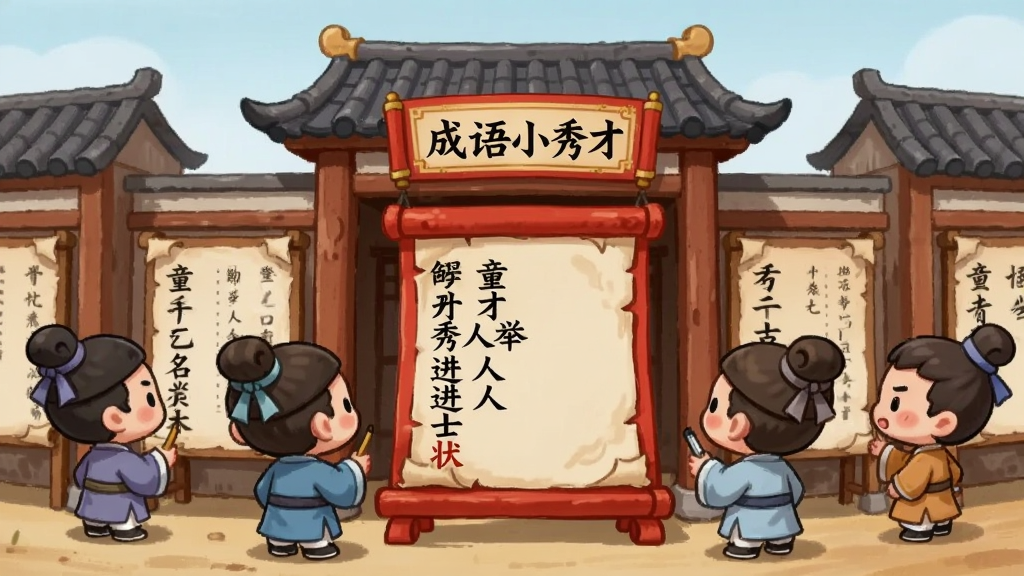 ����������һ���Ŵ��ƾٿ����ĺ��Ὠ������ǰ����һ��д�С�����С��š��ĺ�ɫ�񵥣�����������ͯ������š����ˡ���ʿ��״Ԫ�����Σ���Χ�м�λ���Ź�װ�Ŀ�ͨ�������ڲ鿴�񵥣�����Ϊ����չ�������ΪQ��ŷ�廭��ϸ���ϰ�ֽ���о���Ч��������������죬���������ɾ����޶���Ԫ��