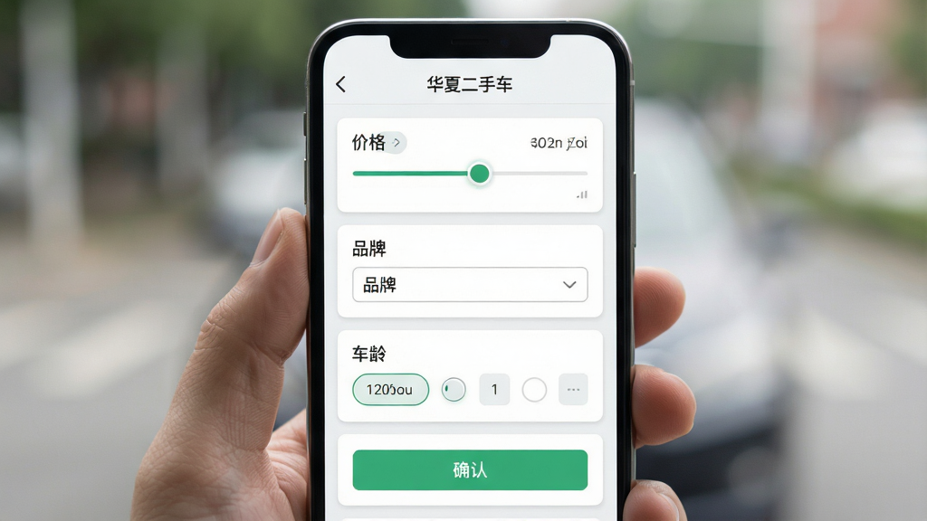 ����Ϊһ���ֻ���Ļ��д����Ļ��չʾ������ɸѡ��壬�����۸񻬿顢Ʒ�������˵�������ѡ�ť������Ϊ�ֻ����У�ɸѡ���ռ����Ļ��Ҫ���򣬱����黯�������Ű�Ϊ�����б�ʽ�������������������Ϊ����ǳɫUI�磬��ɫ��Ƭ��ǳ�ҷָ��ߣ�ϸ�ڰ�������Բ�㡢ѡ��״̬������ȷ�ϰ�ť�����ʸ��壬����ɾ����޶���Ԫ�أ���嶥����ע