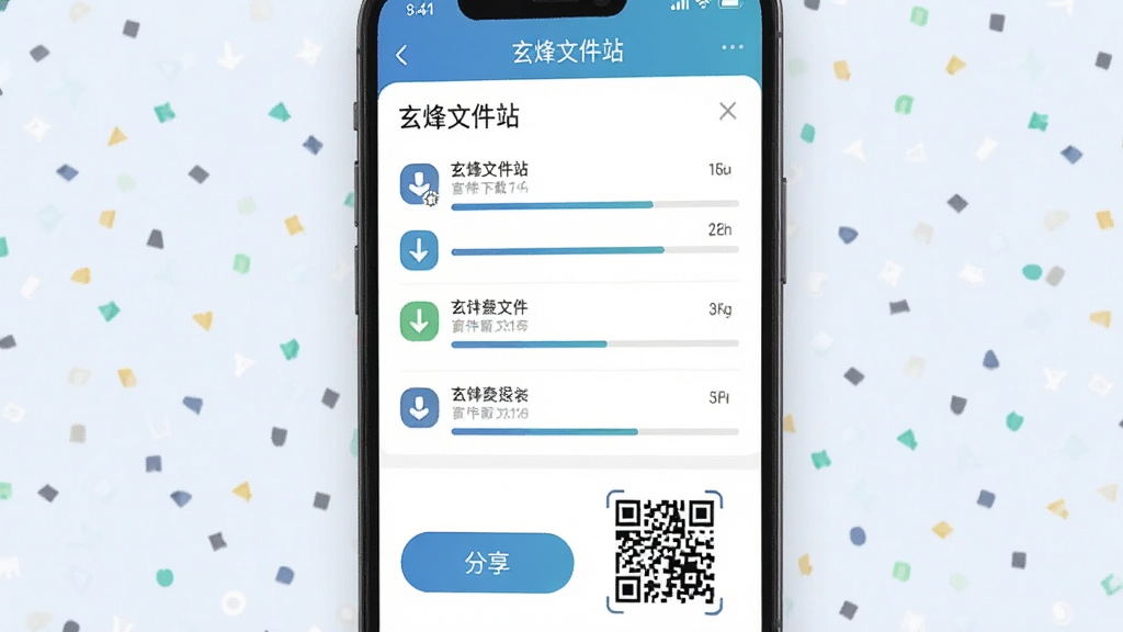һ��չʾ�ֻ��ļ��������������ĳ���ͼ�������С������ļ�վ�������ع���ҳ����ʾ����������񼰽��������·��з�����ť���ά��ͼ�꣬�������ƽ������ɫ��ˬ������Ϊǳɫ�������������ɾ��޶���Ԫ��