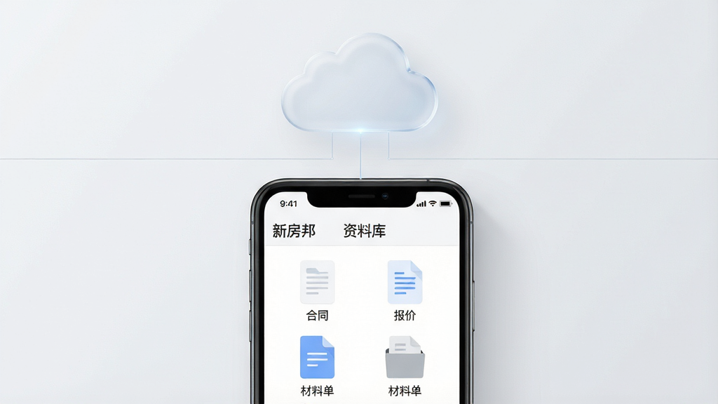һ��չʾ�ƶ˴洢�����ͼƬ����������Ϊһ���ֻ����ֻ���Ļ��ʾ���·�����Ͽ���棬�����������ź�ͬ�����۵������ϵ����ļ�ͼ�ꡣ�ֻ��Ϸ�Ư����һ���͸�����ƶ�ͼ�꣬�ƶ����ֻ�֮����ϸ�����ӡ�����Ϊ�ɾ���ǳ��ɫ��������͡�������Ϊ��Լ�Ƽ��磬��ͼ���У�ϸ�����������ʸɾ����޶���Ԫ�ء�