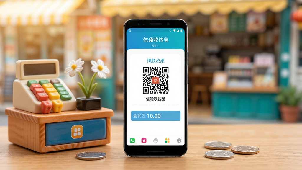 һ����׿�ֻ�������ľ�������ϣ���Ļ��ʾ��ͨ��Ǯ���տ���棬������������Ŀ���տ�������������ֻ��Ա߰ڷ���С�͵��̵�����̨װ�����뼸öӲ�ң��������黯�Ľֱ�С�곡��������ɫ����ů�������������ֻ�Ϊ�Ӿ����ģ����������ϸ������չʾӦ��ͼ����������֣����������ɾ����޶���Ԫ��
