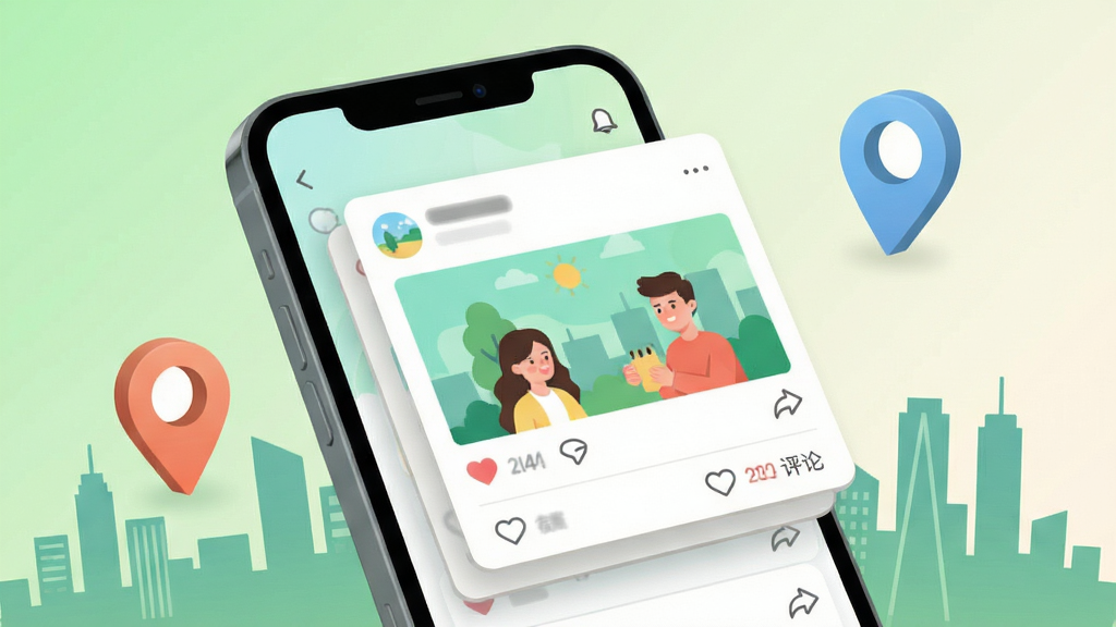 ����չʾ��Ե�ﶯ̬�㳡���棬�ֻ���Ļ�г���ͼ�Ķ�̬��Ƭ���������ͼ�꣬��Ļ��໷�Ƶ�ͼ��λ�������м�ӰԪ�أ�����Ϊǳ�̵��װ׵Ľ��䣬�������±�ƽ�廭���ϸ����ͻ����̬��Ƭ�Ĳ�����붨λͼ�������У����������ɾ����޶���Ԫ�أ�ͼƬ�в���������