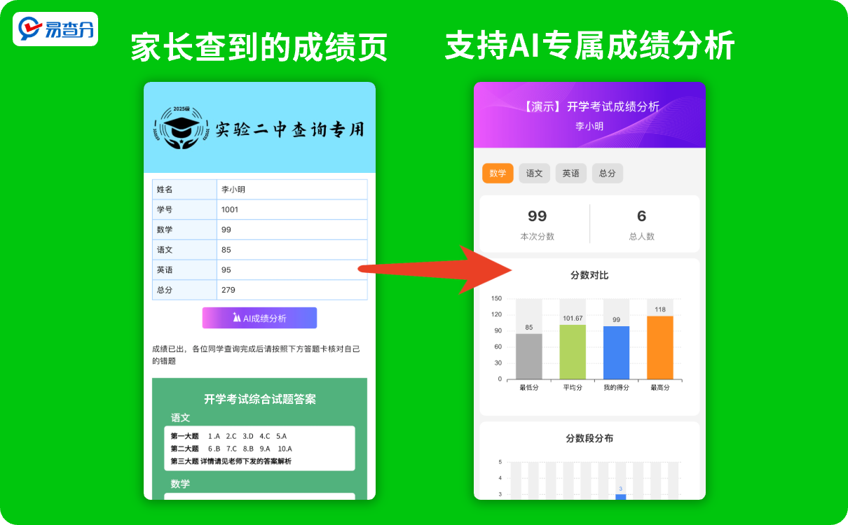 九科星家长端 成绩查询界面 安卓版