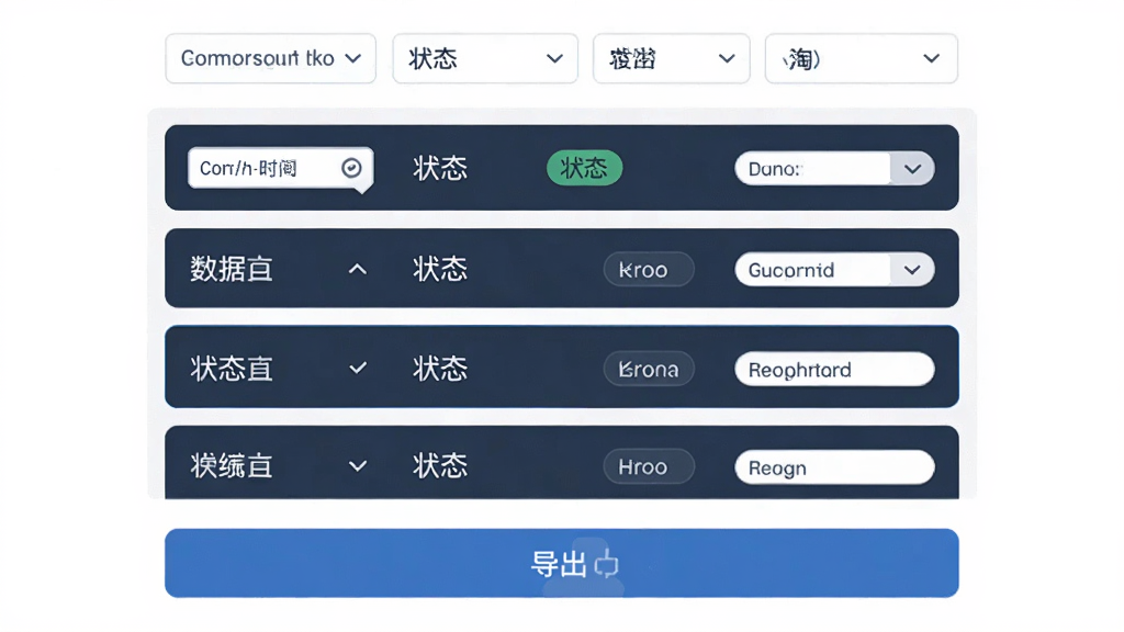 主体为“挖淘”应用数据列表与导出操作界面,布局为上方筛选栏、中部数据卡片列表、下方导出按钮,排版为纵向信息流展示,风格为现代数据管理界面风,细节包含时间筛选、状态标签、导出格式选项,画质清晰、画面干净、无多余元素