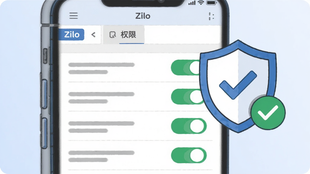 ��������Ϊ Zilo Ȩ������ҳ��ʾ�⣬չʾȨ���б��뿪�ذ�ť������Ϊ�ֻ���Ļ����չʾ���Ҳ�Ư������ͼ���빴ѡ��ǣ����Ϊ��Լ����廭����ɫ�԰׻���Ϊ����ϸ����Ȩ����Ŀ�ú���ռλ�����س���ɫ����״̬����Ļ�����С�Zilo���������������������ɾ����޶���Ԫ��