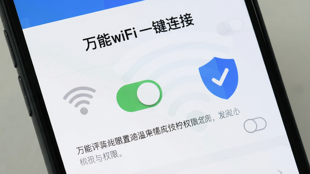 �ֻ���Ļ��ʾ������wifiһ�����ӡ�������Ȩ��ҳ�棬��������Ȩ�޿��غ���ʾ���֣��Ա�����һ�����ư�ȫͼ�꣬����Ϊ����ƽ���ǳɫ�������������������ʸɾ�����