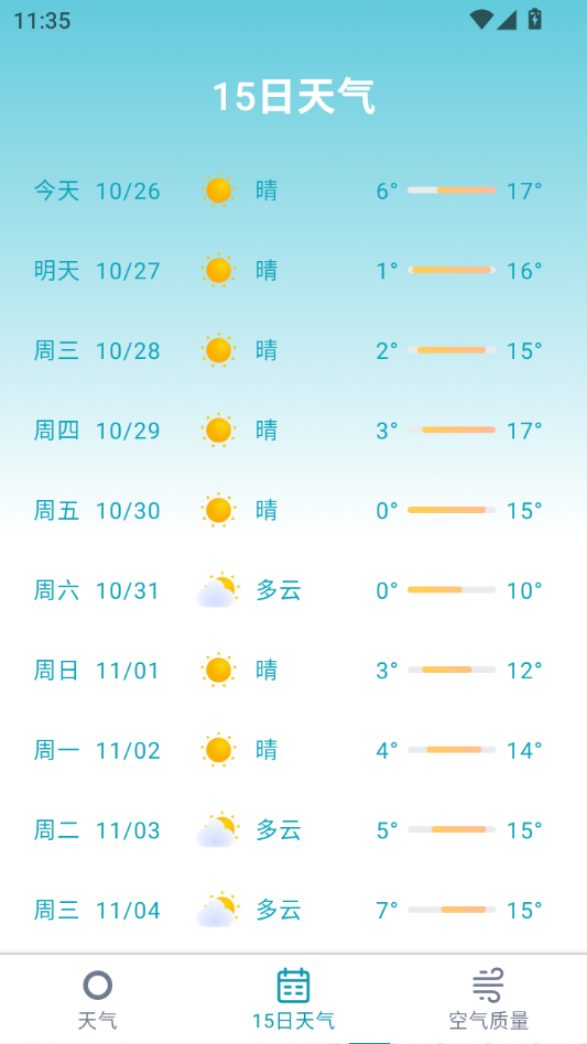 云岚途观天气截图