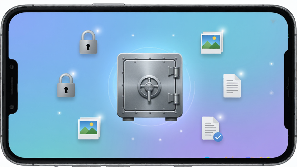 ����Ente Locker������չʾ������Ϊһ����׿�ֻ���Ļ����Ļ������ʾһ�������ʸеı�����ͼ�꣬��Χ���Ƽ���������Ƭ���ĵ���Сͼ�꣬���־��жԳƣ��Ű��࣬���Ϊ�ִ���ƽ���Ƽ��磬ϸ�ڰ�����ͽ��䱳����΢��Ч�����ʸ��壬�ɾ����޶���Ԫ��