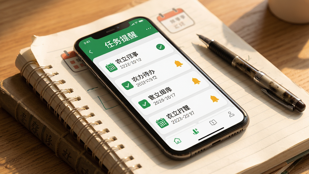 ��������Ϊ����ʿũҵƽ̨���������ѽ��棬�ֻ���Ļ����ʾ����ũ�´��������������ͼ����������ʶ������Ϊ�ֻ�б����һ��ũ�¼�¼���ϣ��Ա߷���һ֧�ʣ��Ű���Ȼ���⣻���Ϊ��ů�������Ӱ�磬����ƫů��ϸ������Ļ�ڿɼ���ɫ�Թ�������������֣���¼��ֽ������΢���ߣ���������������ɾ���