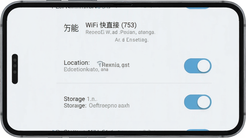 һ����׿�ֻ�չʾ����WiFi��ֱ����װ��ɺ��Ȩ������ҳ�棬ҳ����λ��Ȩ�޺ʹ洢Ȩ�޿��������ɼ�������Ϊ����ǳɫ���棬��ƽ���廭���ϸ�ڸɾ��������������޶���Ԫ��