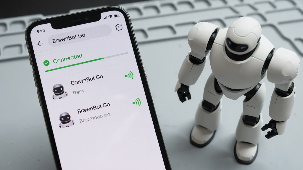 һ���ֻ���Ļ��д����ʾ BrawnBot Go ���豸�����б����б����������������豸��Ŀ������һ����ע�����Ӳ���ʾ��ɫ�ź�ͼ�ꣻ�ֻ��Ա߷���һ����ɫ������ģ�ͣ�����Ϊǳ��ɫ����̨������Ϊ�ֻ����󡢻����˾��ң����Ϊдʵ��Ʒ��Ӱ��ϸ�ڰ�����Ļ�ϵ����ӽ��������豸�������֡����������ĥɰ�ʸУ���������������ɾ����޶���Ԫ��