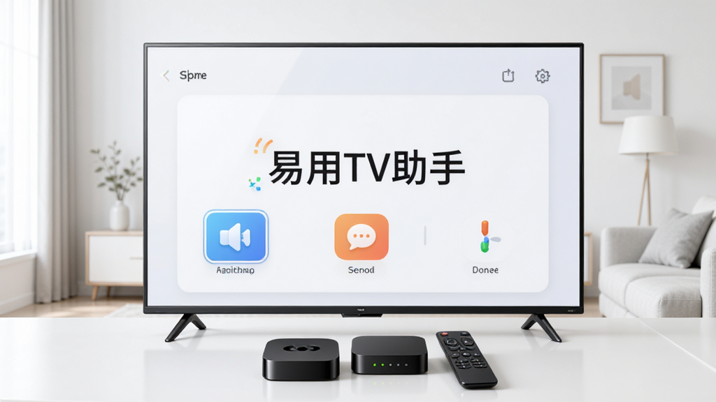 �����������һ̨���ܵ��ӣ�������Ļ����ʾ����������Ӧ�ý��棬�������С�����TV���֡����ֱ�ʶ������ǰ���ڷ�һ�����Ӻ�����ң����������Ϊ��������Ŀ������������־��жԳƣ������ˬ�ִ���ϸ�ڰ������ӱ߿�ң��������������ָʾ�ƣ����������������ɾ��޶���Ԫ��