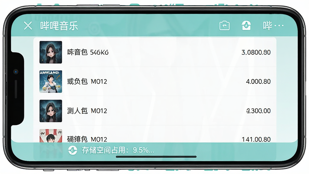 �����������ع������棬�ֻ���Ļ��չʾ�����ظ����б���ÿ�а����������ƺ��ļ���С���ײ��д洢�ռ�ռ����ʾ������������ˬ����ɫ��ǳɫΪ��������ɾ����࣬����ϸ��