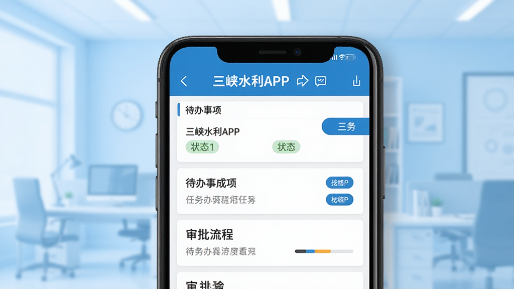 ��Ͽˮ��APP�ƶ��칫���ܽ���չʾͼ������Ϊ�ֻ���Ļ��ʾ���������б����������̽��棬��Ļ�Ϸ���ע