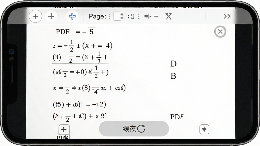 һ���ֻ���ĻչʾPDF�Ծ��Ķ����棬ҳ��Ϊ��ѧ�Ծ��Ű棬������������ҳ�빤�������ײ��л��水ť������Ϊ��ɫ��������������������࣬���ʸɾ����޶���Ԫ��