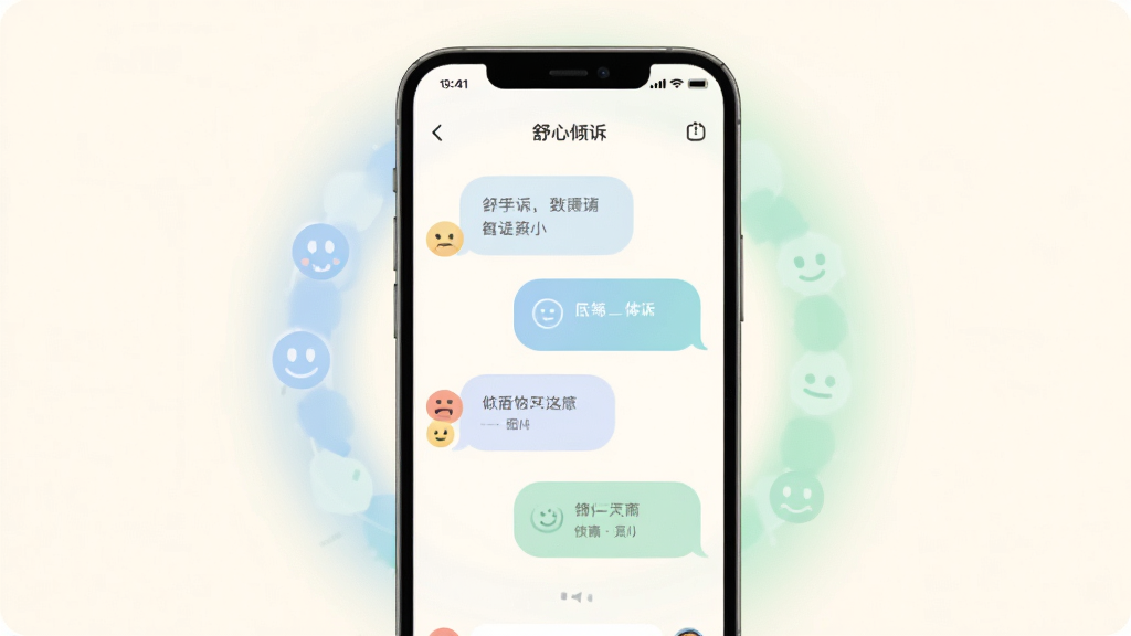 �����������һ�������ֻ����ֻ���Ļ����ʾ�������ߵ��������߽��棬����������͵ĶԻ�����������ͼ�꣬�ֻ���Χ���Ƶ���ɫ��ǳ��ɫ����͹��Σ�����Ϊ����ǳɫ���䣬���岼�־��жԳƣ������ů������ƽ����ϸ�ڰ���Բ�ǿ�Ƭ�������Ӱ���������ͼ�꣬���������ɾ����޶���Ԫ�أ�ͼƬ�в���������