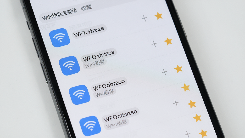 �ֻ���ĻչʾWiFiԿ��ȫ�ܰ���ղؼн��棬�б����ж�����ղص����������������Ǳ�ͼ�꣬���沼�����룬����Ϊǳ��ɫ�������ˬ���򣬻��������ɾ����޶���Ԫ��