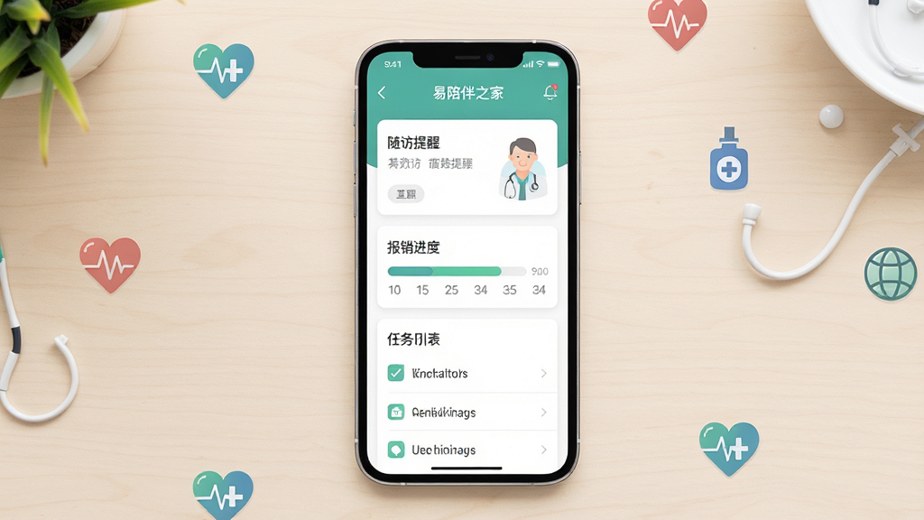 手机应用界面展示,主体为一部竖屏智能手机,屏幕显示