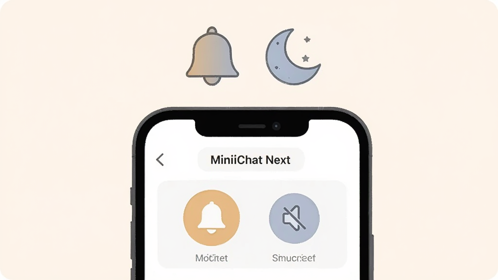 ��������Ϊһ���ֻ�����Ļ��ʾ MiniiChat Next ��֪ͨ���ý��棬������������ͼ���뾲��ͼ�겢�У���ע