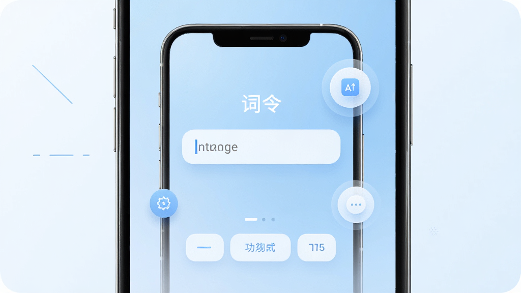 主体是一部智能手机屏幕中央显示简洁的口令输入框与