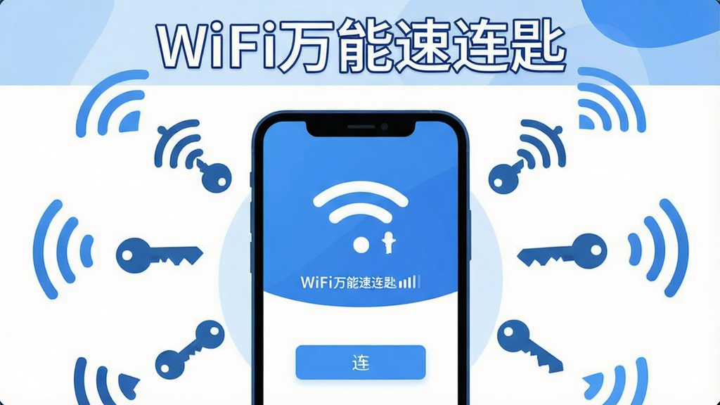 ����Ϊһ�������ֻ�����Ļ��ʾWiFi���������׵ļ�����ӽ��棬��Χ���ƶ�����������ź�ͼ����Կ�׷��ţ����ֲ��þ��й�ͼ���ֻ�λ�ڻ������룬�ź�ͼ��ʻ��ηֲ����Ű�ͻ���������ơ�WiFi���������ס��ڻ����Ϸ������Ϊ�ִ��Ƽ��б�ƽ�廭��������ɫΪ����ϸ�ڰ����ź�ǿ����������ͼ�ꡢ���Ӱ�ť��Ԫ�أ����������ɾ����޶���װ��Ԫ��