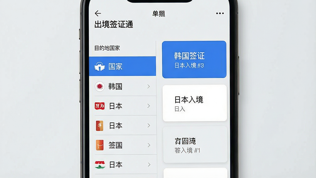 一张信息分类界面示意图,画面主体为一部手机屏幕,屏幕上呈现