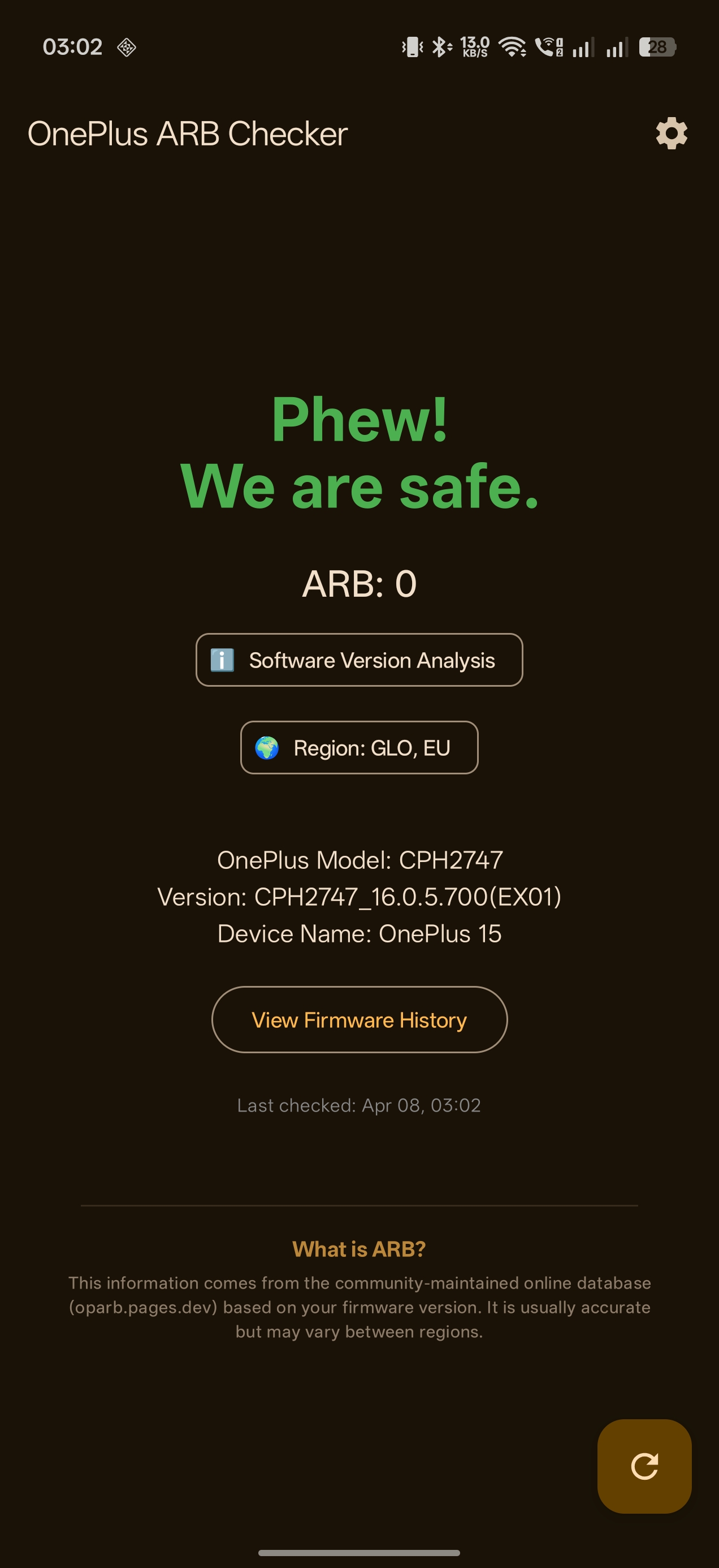һ�ӷ��ع������(OnePlus ARB Checker)��ͼ