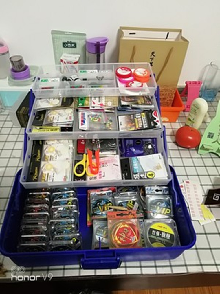 SunnyFish专业海钓工具箱 路亚饵 配件收纳 实际摆放效果
