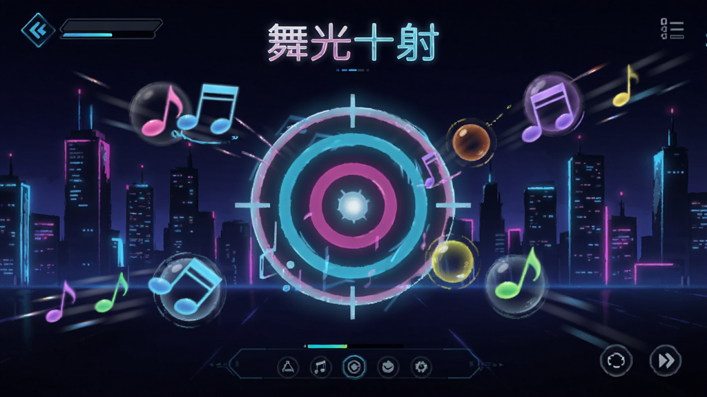 ���ʮ�� ��Ϸ�����棬�޺�ɫ����������һ�������Բ�ΰ��ģ���Χ�в�ɫ�����͹���ɹ�����������˸���޺���м�Ӱ��UI��࣬�Ƽ���ʮ�㣬������Ⱦ����Ϸ��ͼ���