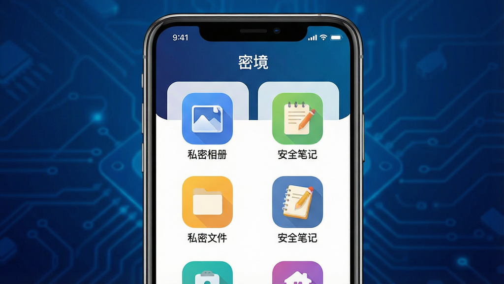 ���壺һ�������ֻ���Ļ��ʾ���ܾ���Ӧ�������棬���沼���������С�˽����ᡱ����˽���ļ���������ȫ�ʼǡ��Ȳ�ɫͼ�ꡣ���֣��ֻ����У�����Ϊ���������ɫ�Ƽ��б�������Ļ���������ɼ����Ű棺�ֻ���Ļ�ڵĽ���Ԫ���������У�ͼ���·������������ơ�����ִ���ƽ����Ʒ��ɫ��������ϸ�ڷḻ�����ʸ��壬�ɾ��޶���Ԫ�ء�