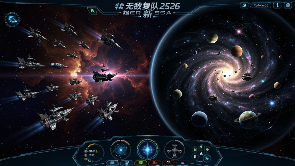 无敌舰队2526:超新星 主界面截图,展示星际舰队与星系地图,科幻风格,UI清晰,色彩绚丽