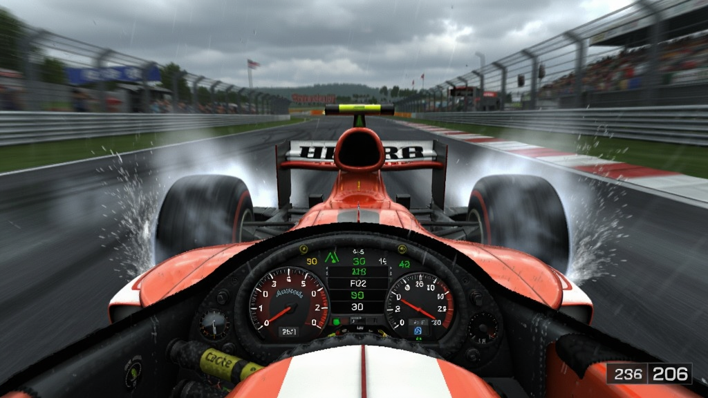 ����һ������ʽ2006 ��Ϸ�淨��ͼ��F1���������������ɳۣ�ˮ���Ľ�����̥ð�̣���ʻ���ӽǣ��Ǳ����������������涯̬ģ������Χ���Ŵ̼�
