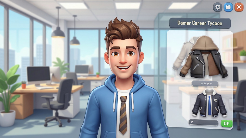 ְҵ��Ҵ��(Gamer Career Tycoon) ��ɫ�Զ�����棬������ڵ�����������Σ�����Ϊ�ִ��칫�ң����������ɻ��ã�ϸ�ڷḻ��