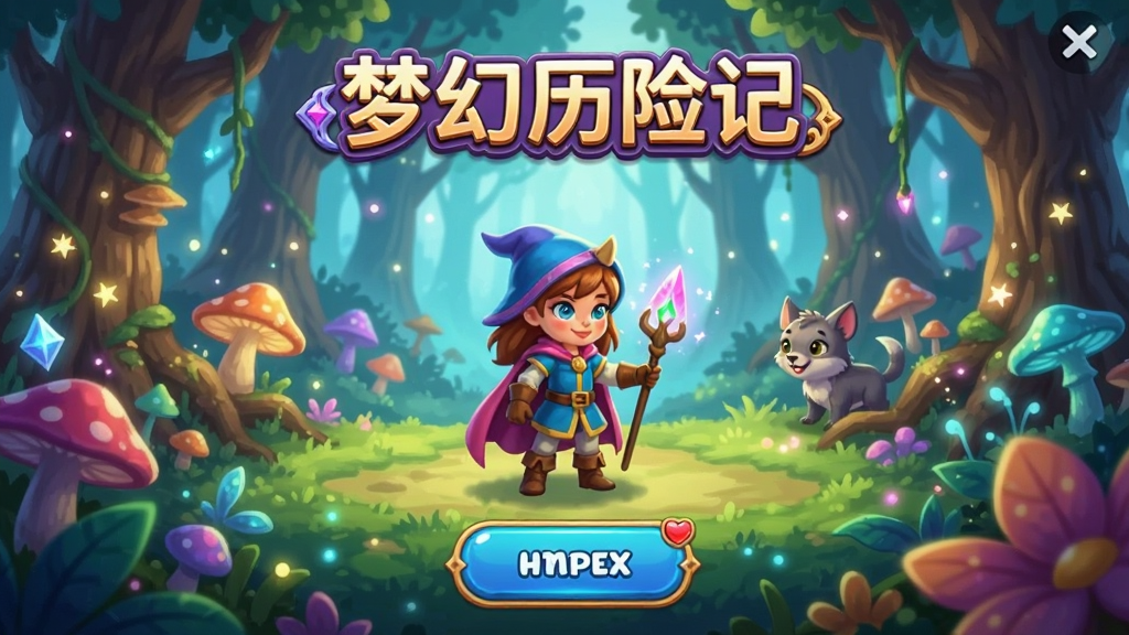 �λ����ռ� ��Ϸ�����棬ɫ�����޵��λó�������ɫվ��ħ��ɭ���У�UI��ť������������ͨΨ�����ʺ���Ϊ��Ϸ����վ����ͼ