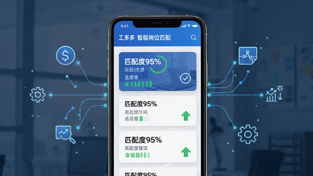 һ��չʾ��������ܸ�λƥ�书�ܵ�ͼƬ������Ϊ�ֻ����棬��Ļ����ʾ�����λ�Ƽ���Ƭ��ÿ�ſ�Ƭ��ע��ƥ���95%���������������м�������������ͼ�꣬��ʾ�㷨��׼ƥ�䣬�����������ɾ��޶���Ԫ�أ����ֿɶ���