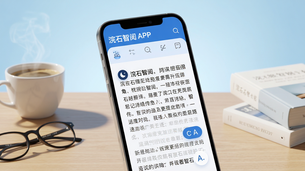 ���壺�ʯ����APP������չʾ��һ���ִ������ֻ���Ļ���룬�ֻ���΢��б������������ʾһƪ�Ű澫�����������£������С��ʯ���ġ������ͼ��Ĺ�����ͼ�ꡣ���֣��ֻ����ڼ��ľ�������ϣ�����Ϊ��͵Ľ���ǳ��ɫ������һ��ð�����Ŀ��Ⱥ�һ���۾����Ҳ�ɢ�伸��ֽ���顣�Ű棺�ֻ���Ļ����Ϊ��Ҫ�Ӿ����㣬�������������ɶ������������������ף����幹ͼƽ�⡣����ִ��Ƽ�����������Ϣ��ϣ�����ͨ͸��ɫ��������Ϊ��������ůɫ��׺��ϸ�ڣ���Ļ�е����¶������������Բ���������ɼ�ҹ��ģʽ�л�ͼ����ֺŵ��ڰ�ť��������Ȼ��ͣ�������΢��Ӱ����ǿ����С����ʣ���������Ⱦ��ϸ�ڷḻ���ɾ��޶���Ԫ�ء�