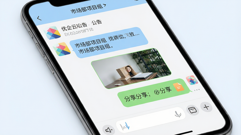 ����Ϊ������APP�ڵ�Ⱥ��������棬������ʾȺ���ơ��г�����Ŀ�顱����Ϣ�б��а����ı���ͼƬ���ļ��������ݡ�����Ϊ��׼���ƶ�������棬�·��������͹��ܰ�ť���Ű����ࡣ��Ʒ����ˬ��ͣ���ǳ���Ͱ�ɫΪ������ϸ���ϣ�Ⱥ�����@���ܰ�ť�����ɼ���ͷ��Ϊ����ɫ�顣���ʸ߱��棬����ϸ�ڷḻ���޶��໷��Ԫ�ء�