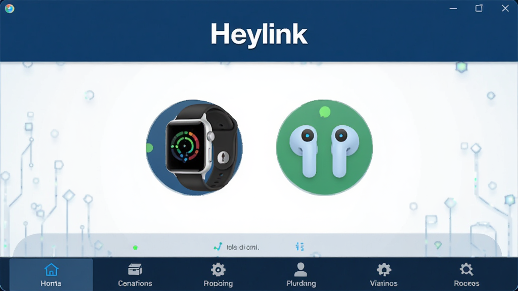 һ��չʾHeylink����������ĸ����ͼ������������ɫΪ��ɫ����������ʾ�����������ֱ�������������״̬ͼ�꣬�����С�Heylink��Ʒ���������ײ�Ϊ���ܵ����������岼�ּ��ɾ����Ƽ���ǿ�������������޶���Ԫ��