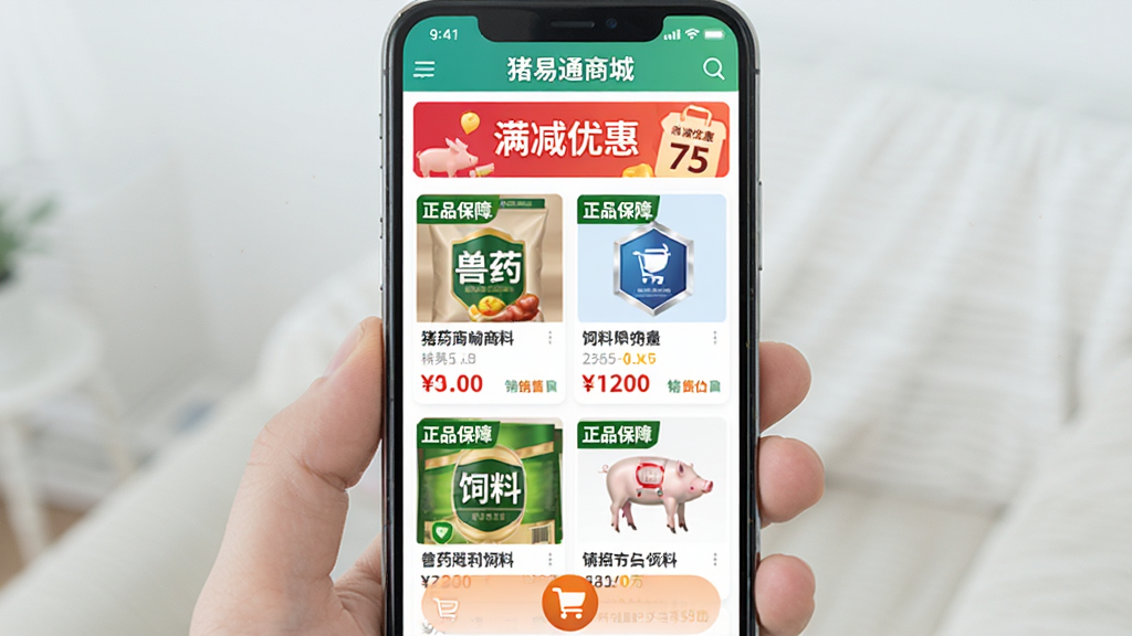 ���壺�����ֻ�չʾ����ͨ�̳�ҳ�棬������������ҩ�����ϡ��������Ʒ��Ƭ���С���Ʒ���ϡ���ǩ�����֣��ֻ���Ļռ���壬��Ʒͼ�������·��й��ﳵͼ�ꡣ�Ű棺��Ʒ��Ϣ�������У��۸��������Ŀ����񣺵��̷��ɫ�ʻ��á�ϸ�ڣ�ҳ�涥���С�����ͨ�̳ǡ��������Լ��������Żݡ����������ʣ�����������������Ԫ�ء�