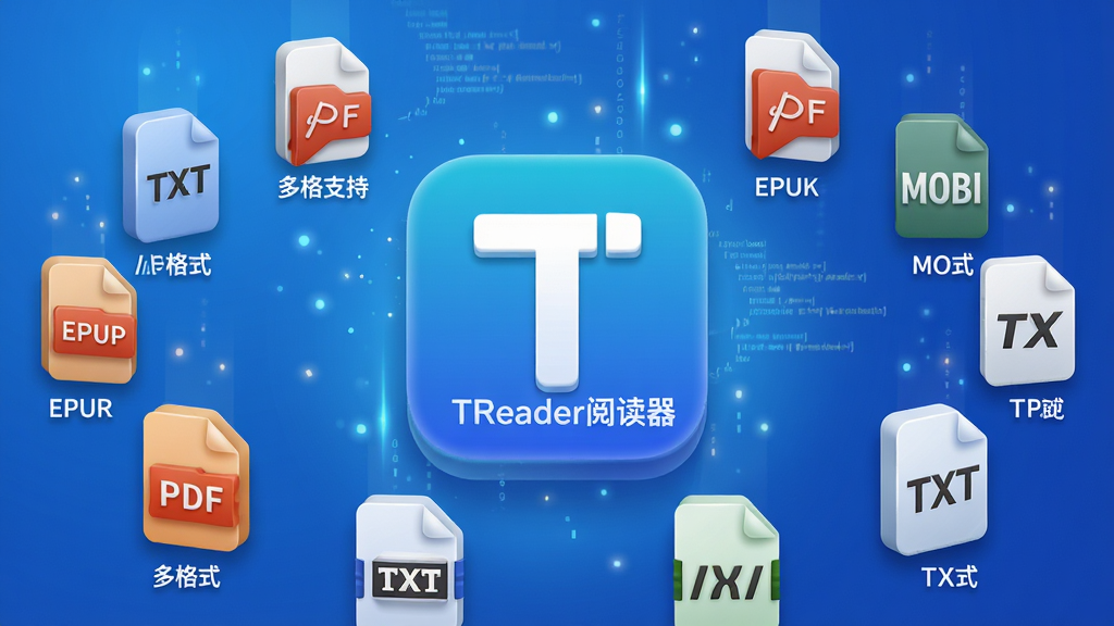 ���壺TReader�Ķ���Ӧ��ͼ����Ϊ�Ӿ����ģ���Χ������EPUB��PDF��MOBI��TXT�ȳ��õ������ʽ������ͼ�ꡣ���֣����û���ʽ�Ű棬Ӧ��ͼ��λ�������벢΢΢�Ŵ�ͻ����������ʽͼ���Բ���ξ��ȷֲ������ܡ��Ű棺ÿ����ʽͼ���·����ж�Ӧ��С�����ֱ�ǩ�������������򡣷�񣺿Ƽ���ʮ�����ɫ���䱳����ͼ��������ﻯ�ʸ������ͶӰ��ϸ�ڣ�������Ư����΢С����������������������ʾǿ��ĸ�ʽ�������������ֱ�ǩΪ��TReader�Ķ������롸���ʽ֧�֡������ʣ��߾�����Ⱦ������ɾ��޶���Ԫ�ء�