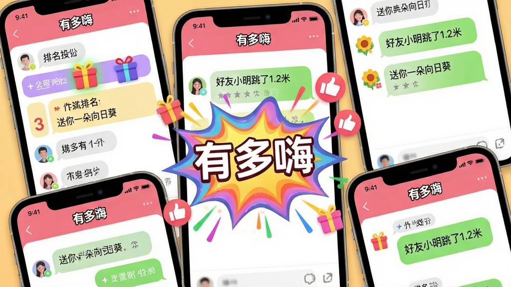 ���壺�����ֻ�������棬��Ļ��չʾ���ж��ˡ����ѻ���ҳ�棬�������б���������Ч�����֣�����ֻ���Ļ��ƴ����ʽ���֣��м��в�ɫ��ը��Ч�͵���ͼ�ꣻ�Ű棺�ṹ���գ��Ի�����Բ����������ͻ������񣺿�ͨ�罻���ɫ���ͷ׵���г��ϸ�ڣ���Ļ����ʾ������С������1.2�ס�������һ�����տ������İ����Լ����ж��ˡ�Ʒ�Ʊ�ʶ�����ʣ������������ɾ��޶���Ԫ�ء�