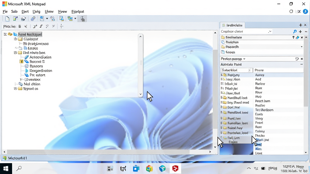 ����ΪMicrosoft XML Notepad������Windows 11�����ϵĳ��������������ɼ����νڵ���������壬����Ϊȫ�����ڣ����Ϊ��ʵ�������н�ͼ��ϸ�ڰ���������ͼ�������ָ����ͣ�ڰ�ť�ϣ����ʸ���ɾ��޶���Ԫ��