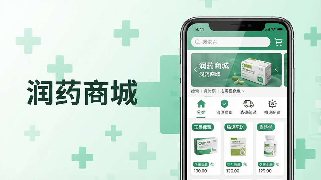 ���壺��ҩ�̳�APP����չʾ���ֻ���Ļ����ʾҽҩ��Ʒ�б������ർ�������ﳵͼ�꣬����Ϊǳ��ɫҽ��ʮ�ֱ�־�����֣��ֻ�����ƫ�ң�������׷š���ҩ�̳ǡ�Ʒ�����֣�����������·ֲ㹹ͼ���Ű棺APP��������չʾ���������ֲ�ͼ������ͼ�����Ʒ��Ƭ�����ֱ�ǩ�硰��Ʒ���ϡ������������͡�����񣺱�ƽ����ƣ�ɫ���԰�ɫ����ɫΪ����������죬ҽ�ƿƼ��С�ϸ�ڣ��ֻ���Ļ������Ȼ������ϸ��������ҩ�а�װ�ɾ���������ͽ��䡣���ʣ�8K�����壬�ɾ��޶���Ԫ�ء�