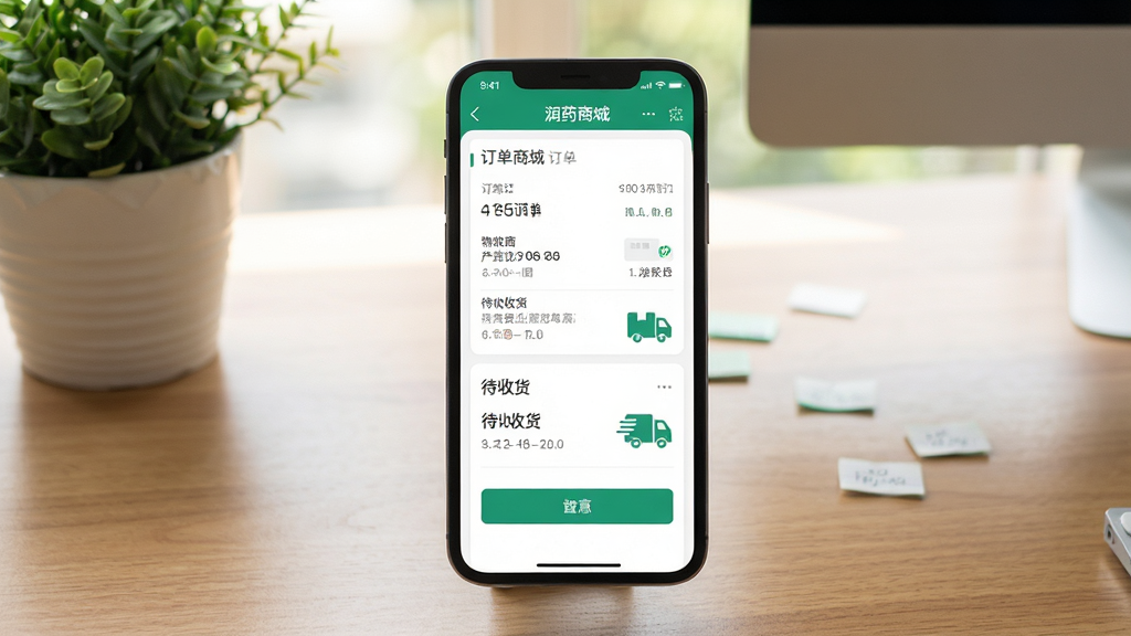 ���壺�ֻ�չʾ��ҩ�̳�APP�����б����������ٽ��棬����Ϊ���档���֣��ֻ���Ļ���У��Ϸ�Ϊ��ҩ�̳ǵ��������·�������Ƭ��ʾ�����ջ���״̬���Ű棺����������������ť���ԣ���������ֲװ�Ρ����ʵ�ķ����Ȼ�⣬ɫ����ʵ��ϸ�ڣ���Ļ�ڶ�����Ϣ��ȷ����������ͼ��ɼ������ʣ����壬�ɾ��޶���Ԫ�ء�