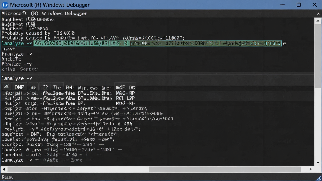 WinDbg ���ڷ���һ��DMP�ļ���������ʾ�С�Microsoft (R) Windows Debugger�������Ϣ��������BugCheck ���롱����Probably caused by���Լ�������ʾ�������ļ������·��С�!analyze -v������ִ�н�������������ɫ�������������������ʸɾ����޶���Ԫ��